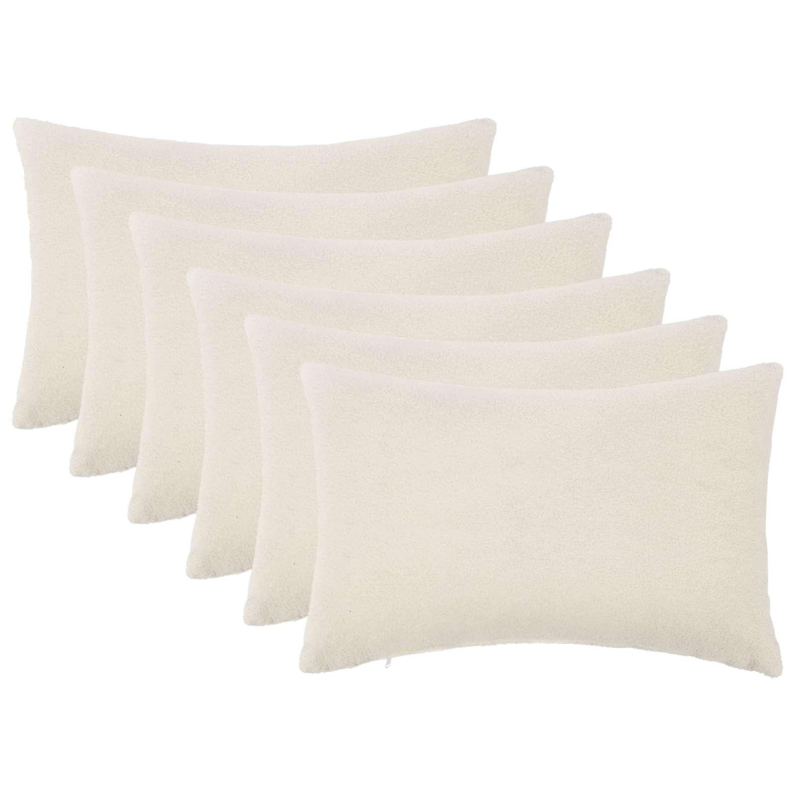 vidaXL Pudebetræk 6 pcs HEERLEN Cremefarvet 30 x 50 cm Bouclé