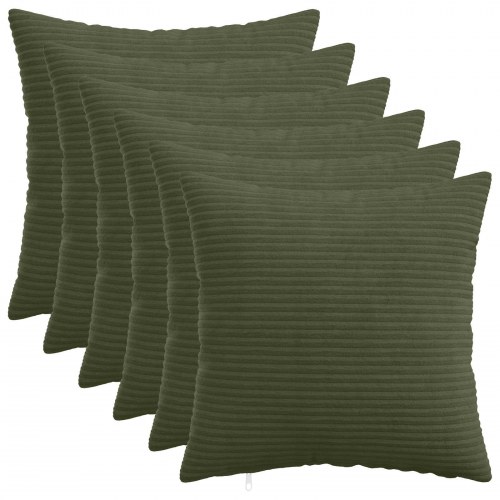 Pudebetræk 6 stk HEERLEN grøn 50 x 50 cm i cordfløjl