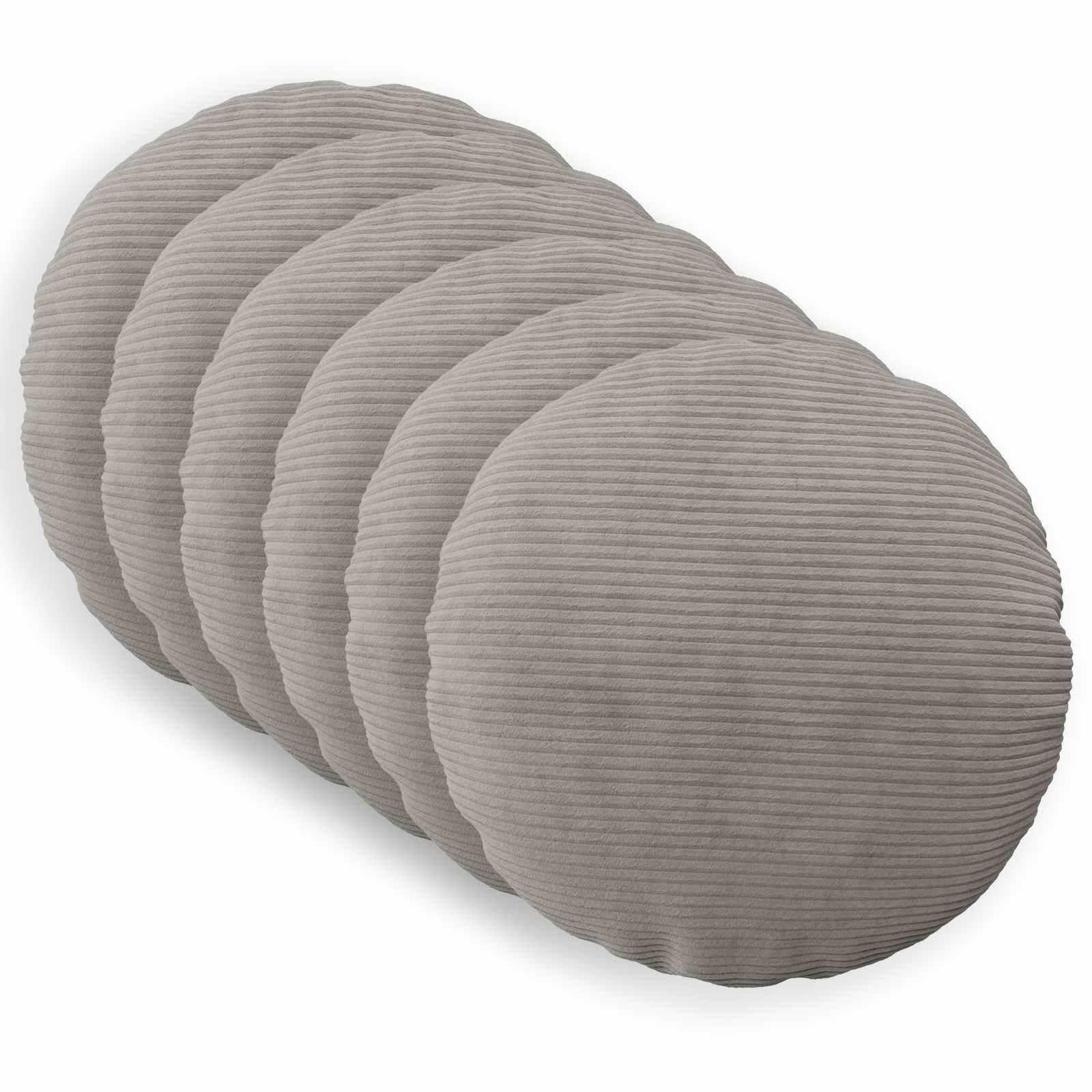 vidaXL Pudebetræk 6 pcs HEERLEN Lysegrå Ø 60 cm cordfløjl