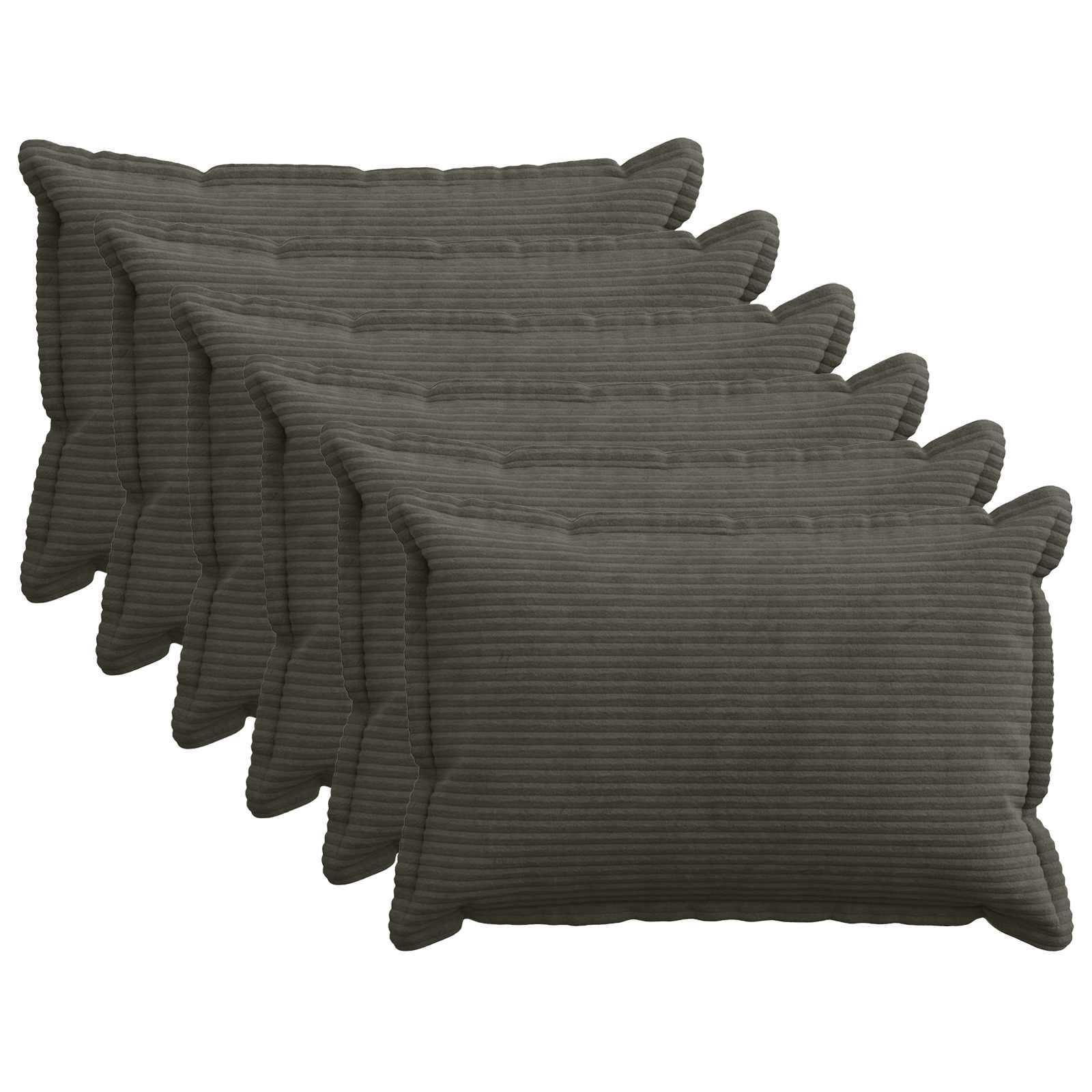 vidaXL Pudebetræk 6 stk. HOUTEN Antracit 50 x 70 cm cordfløjl