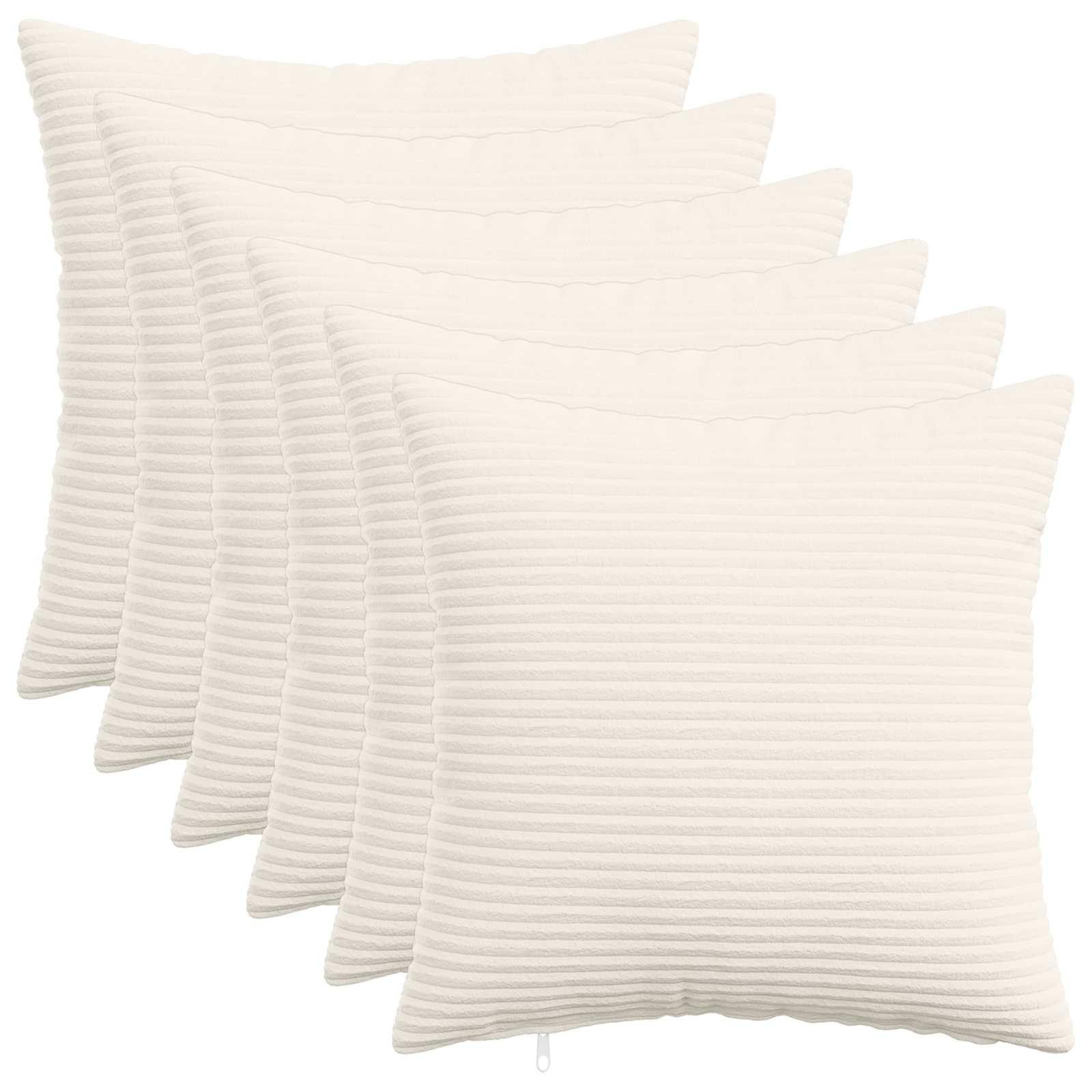 vidaXL Pudebetræk 6 pcs HEERLEN Cremefarvet 50 x 50 cm cordfløjl
