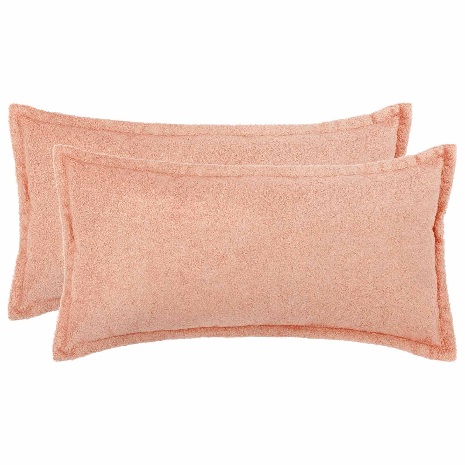 vidaXL Pudebetræk 2 pcs HOUTEN Lyserød 40 x 70 cm Bouclé