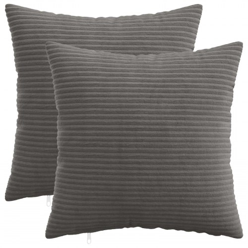 Pudebetræk 2 stk HEERLEN mørkegrå 50 x 50 cm i cordfløjl