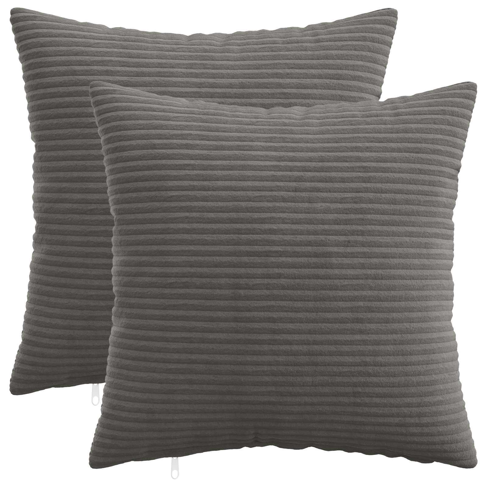 vidaXL Pudebetræk 2 pcs HEERLEN Mørkegrå 50 x 50 cm cordfløjl