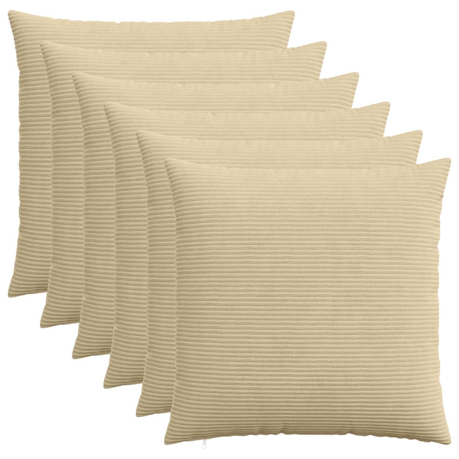vidaXL Pudebetræk 6 pcs HEERLEN Grøn Grå 60 x 60 cm cordfløjl