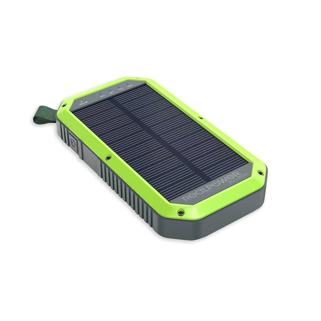 RealPower PB-10000 Solar powerbank 10.000 mAh - sort