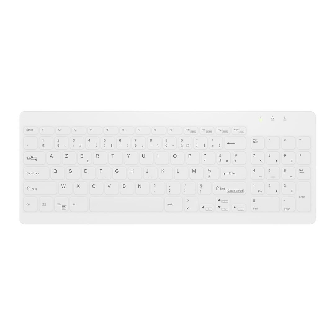Contour Design Active Key QuickClean medicinsk tastatur med aftageligt cover, kompakt, kablet, hvid