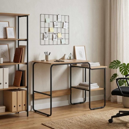 Skrivebord med opbevaring i artisan-eg 100 x 50 x 75 cm