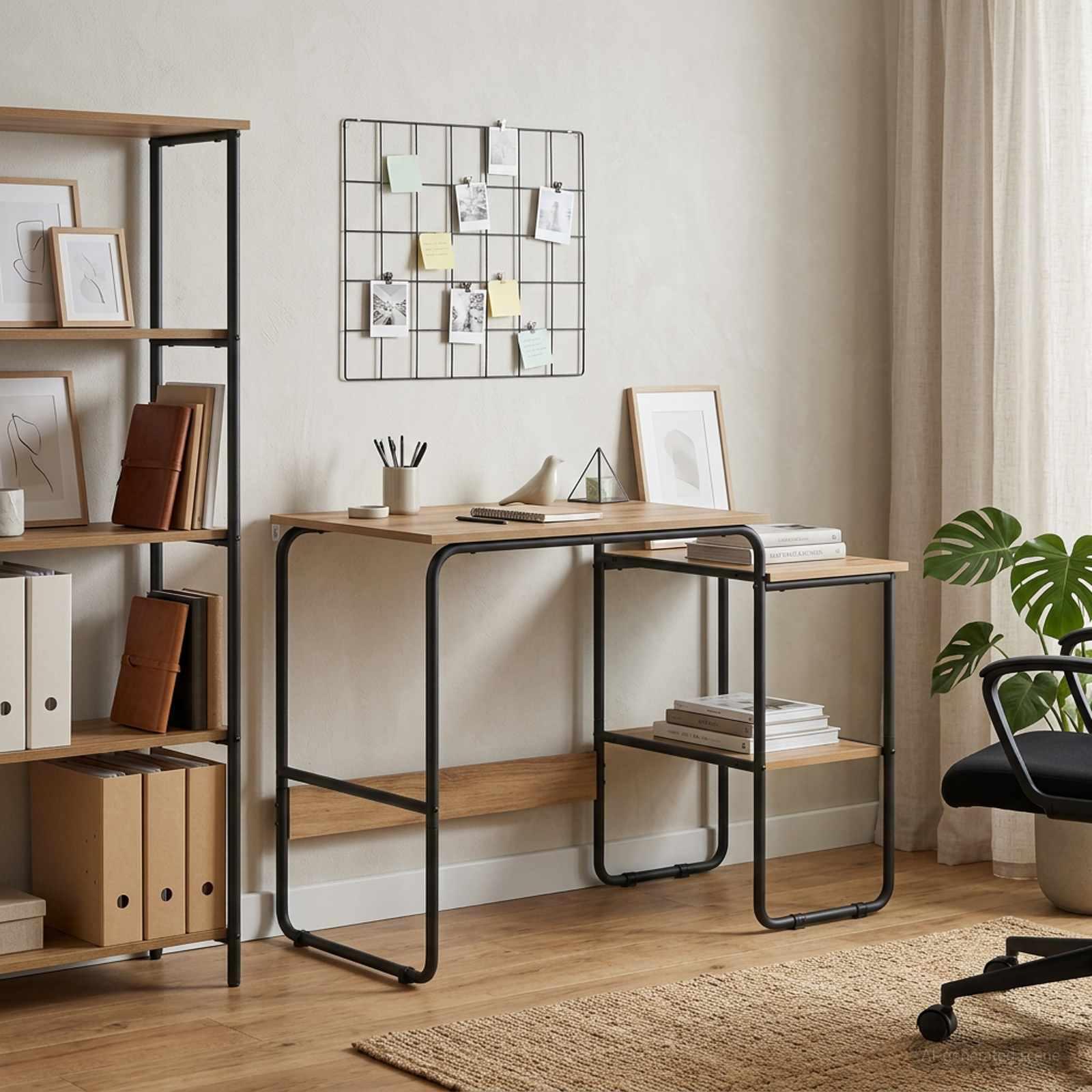 Skrivebord med opbevaring i artisan-eg 100 x 50 x 75 cm
