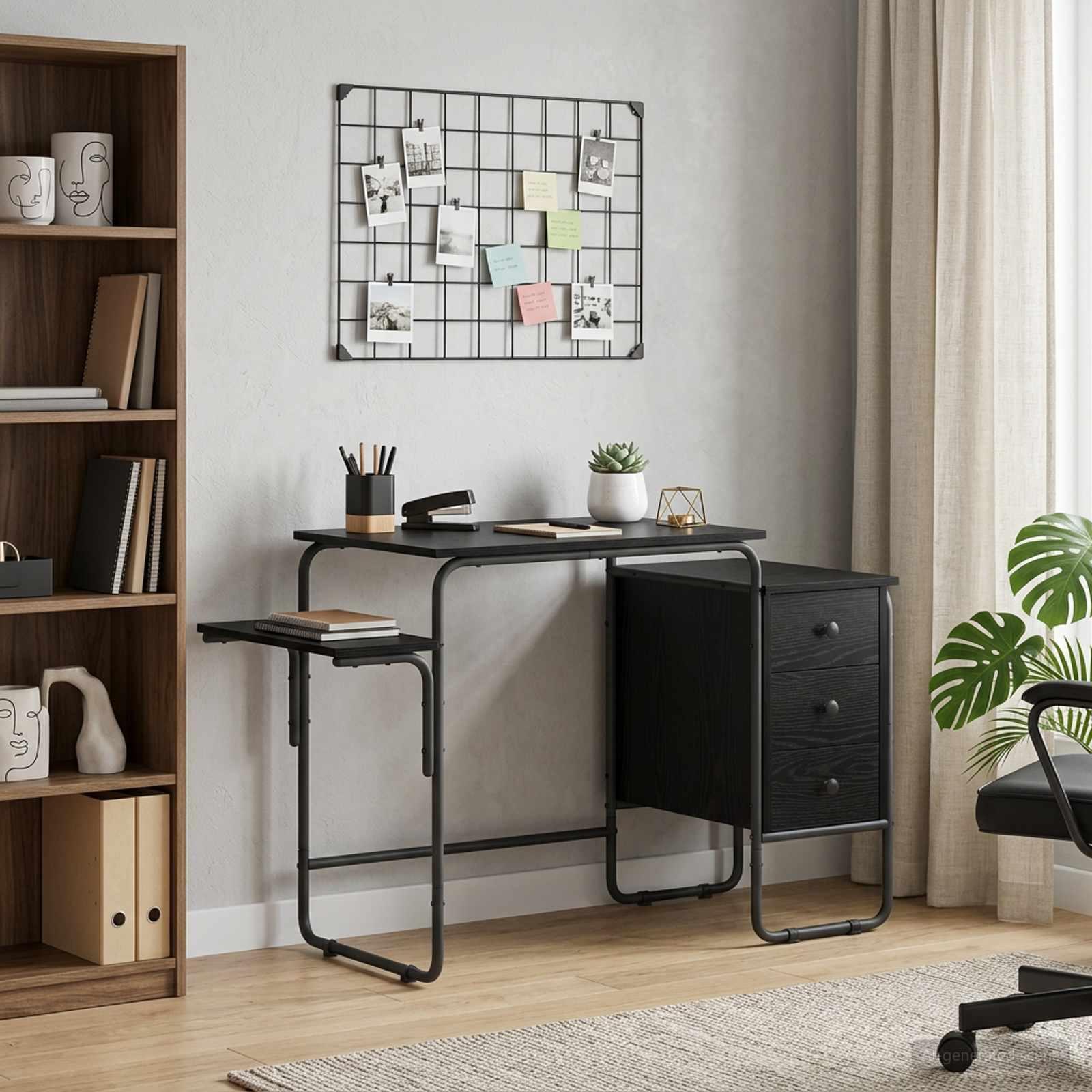 vidaXL Skrivebord med opbevaring Sort eg 120 x 50 x 75 cm