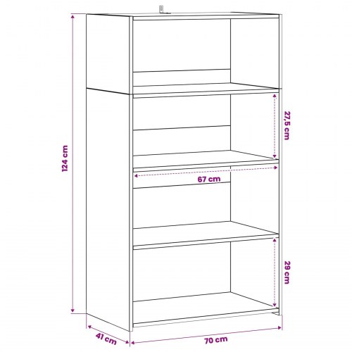 Highboard i gammelt træ 70 x 41 x 124 cm - konstrueret træ