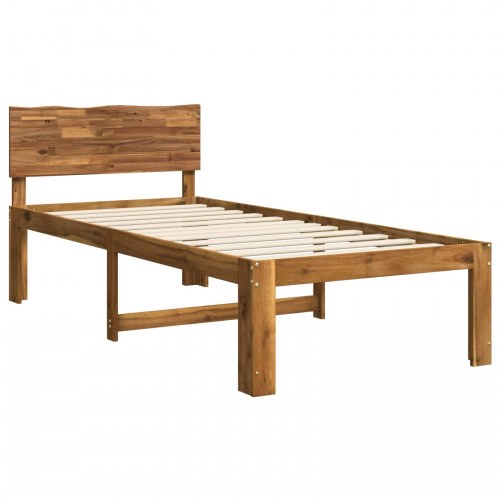 Enkelt sengeramme med hovedgærde ROSTOCK naturfarvet 80 x 200 cm