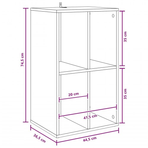 Pladeskab i sonoma-eg 44,5 x 36,5 x 74,5 cm i konstrueret træ