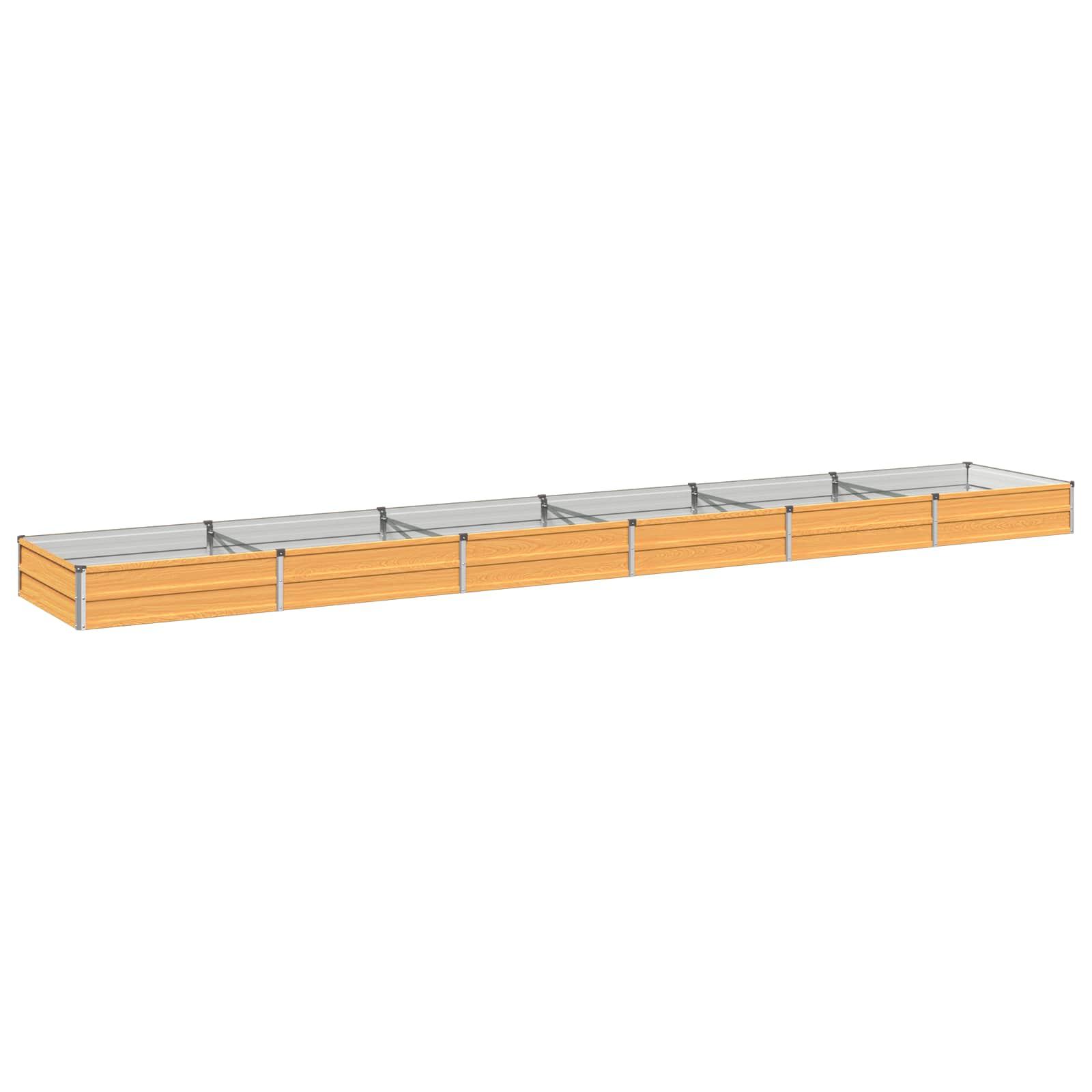 Hævet havebed naturfarvet 480 x 80 x 24 cm i koldvalset stål