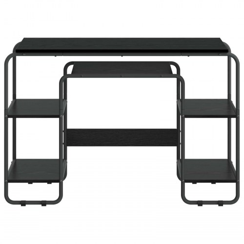 Skrivebord med opbevaring i sort eg 113,5 x 52 x 75,5 cm