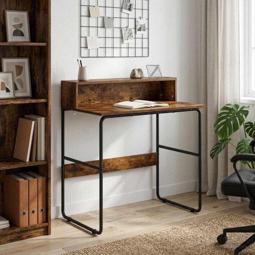 Skrivebord med opbevaring i røget eg 80 x 50 x 91 cm