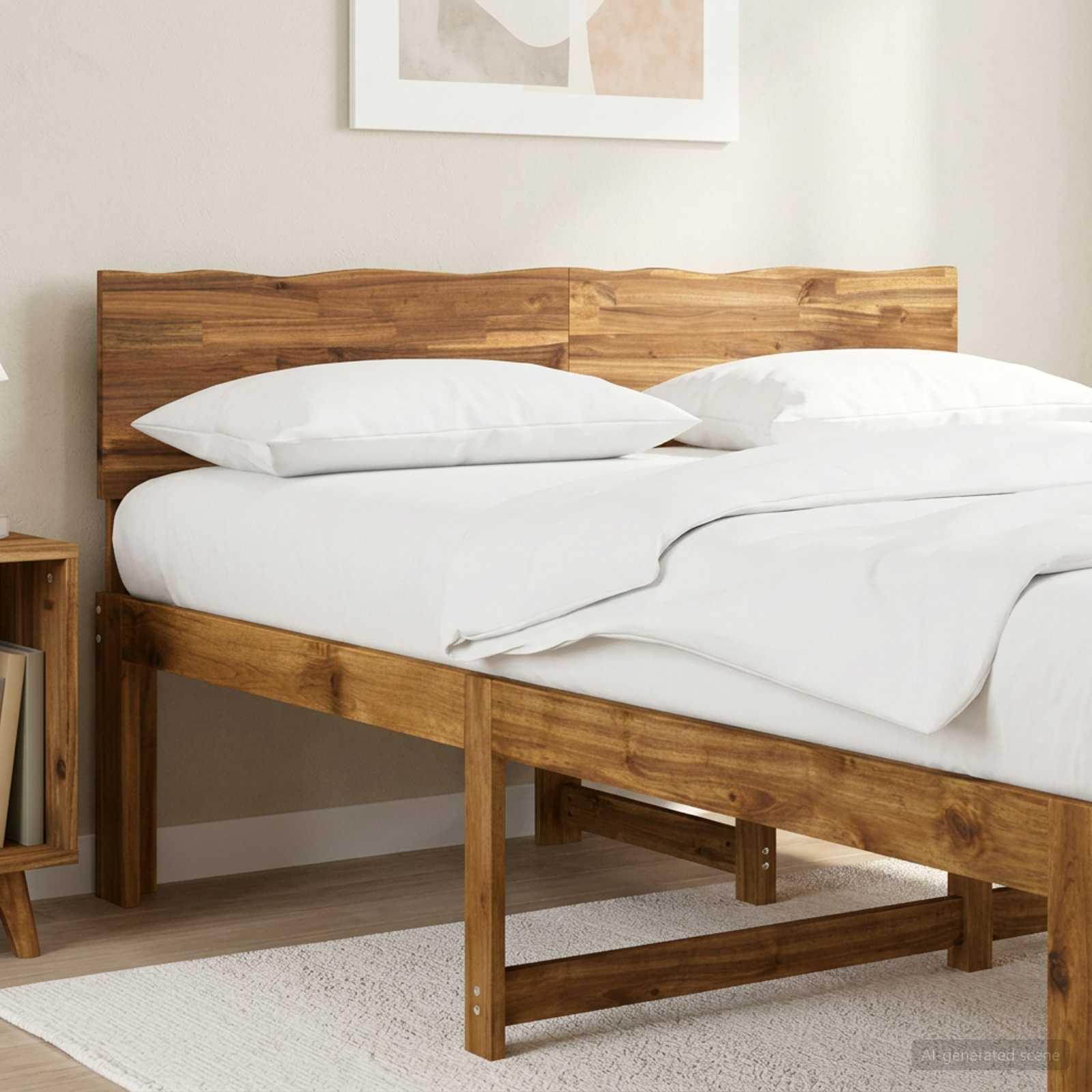 Sengegavl med naturkant ROSTOCK naturfarvet 140 cm
