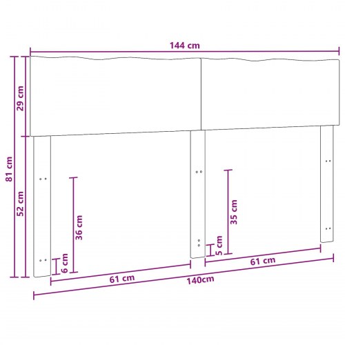 Sengegavl med naturkant ROSTOCK naturfarvet 140 cm