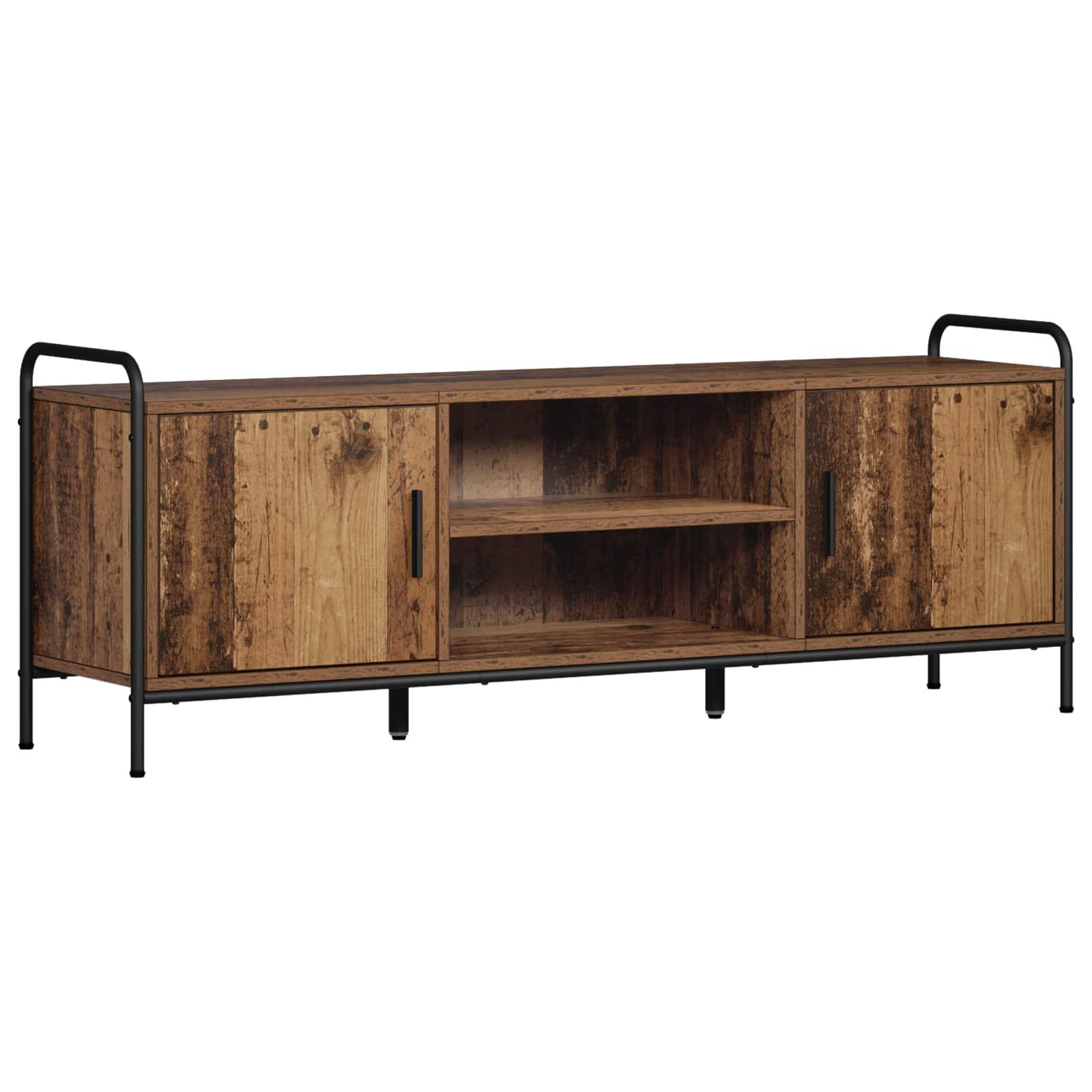 TV-skab i gammelt træ 133 x 33 x 50 cm med opbevaring