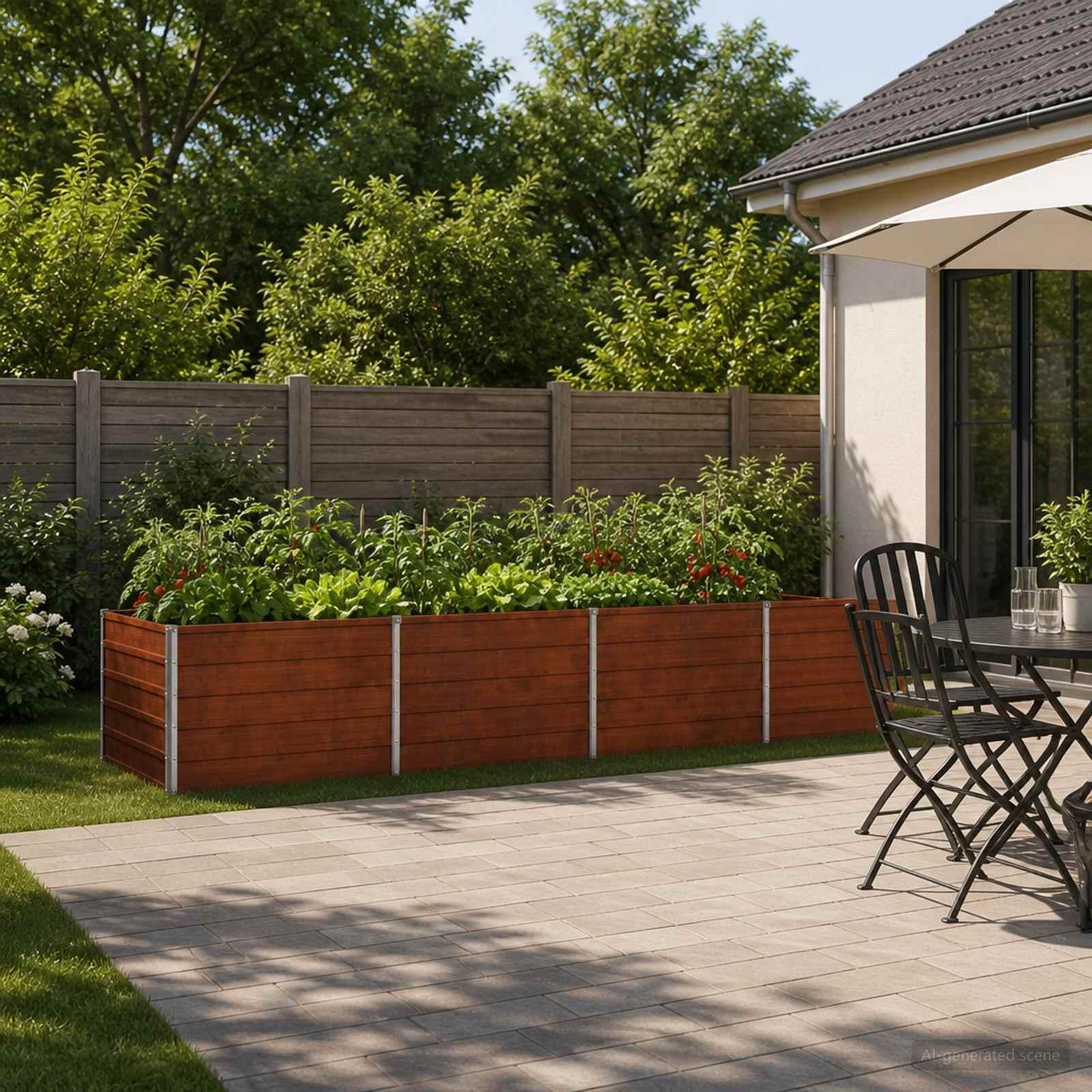 Hævet havebed rusten 320 x 80 x 55 cm