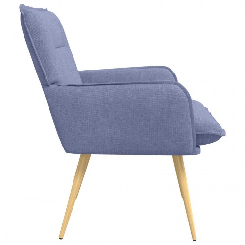 Lænestol Jeans blå i stof med aftagelig pude
