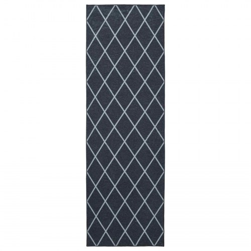 Løbertæppe ORIZ 80 x 300 cm sort med geometrisk mønster