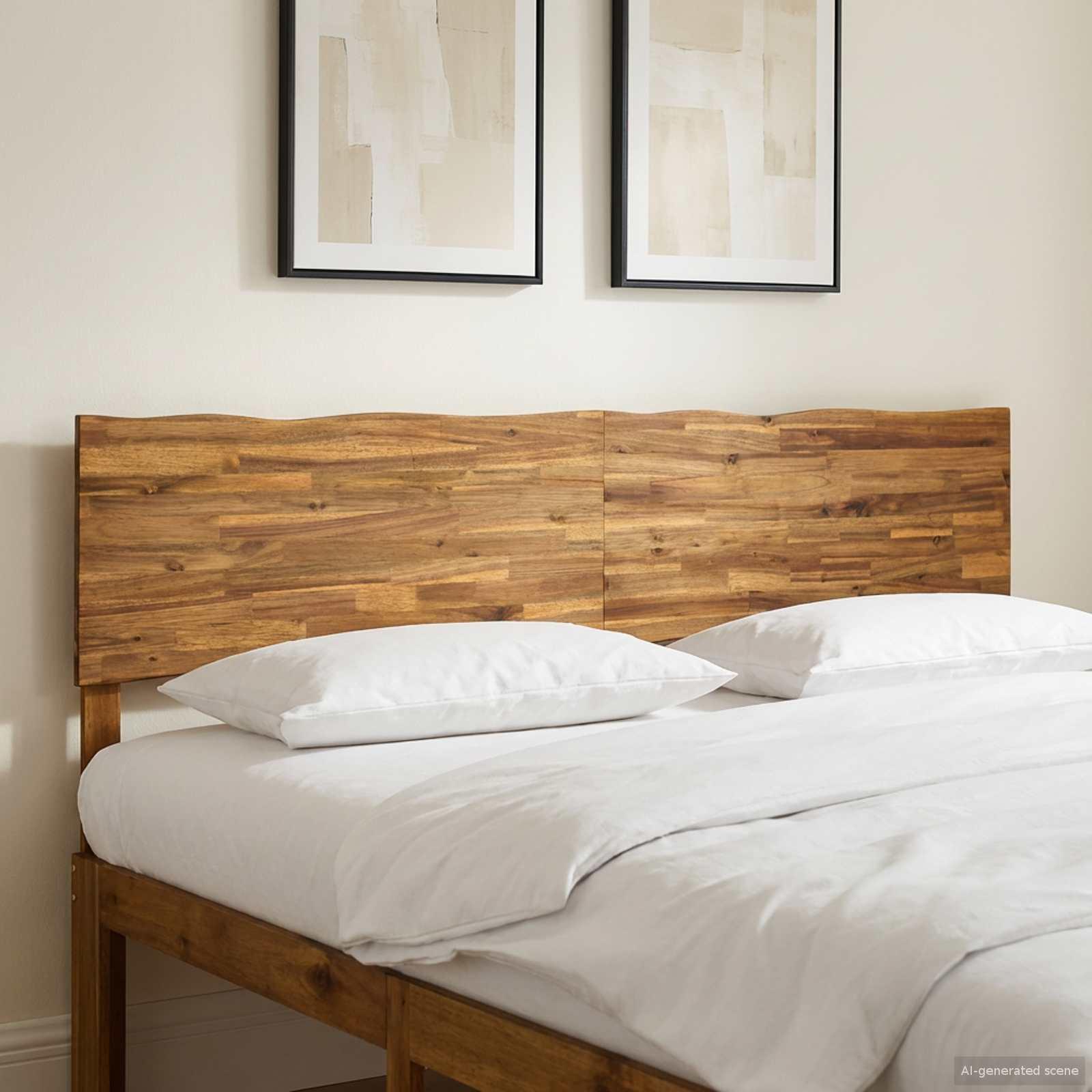 Sengegavl med naturkant ROSTOCK naturfarvet 200 cm
