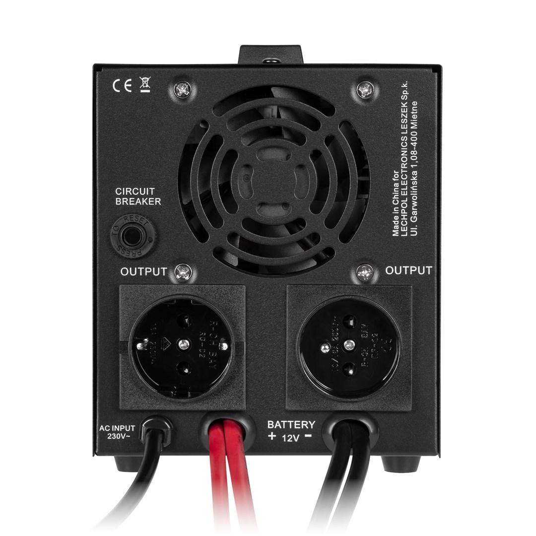 Rebel RB-4028 nødstrømforsyning og ren sinusbølge inverter 12 V til 230 V, 1000 VA/700 W