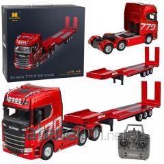 Scania 770S fjernstyret lastbil med trailer RC rød 1:18