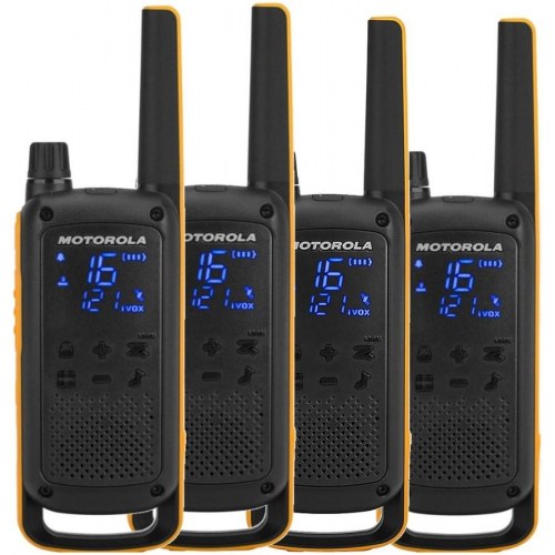 Motorola Talkabout T82 Extreme Quad Pack walkie talkie-sæt 16 kanaler sort/orange