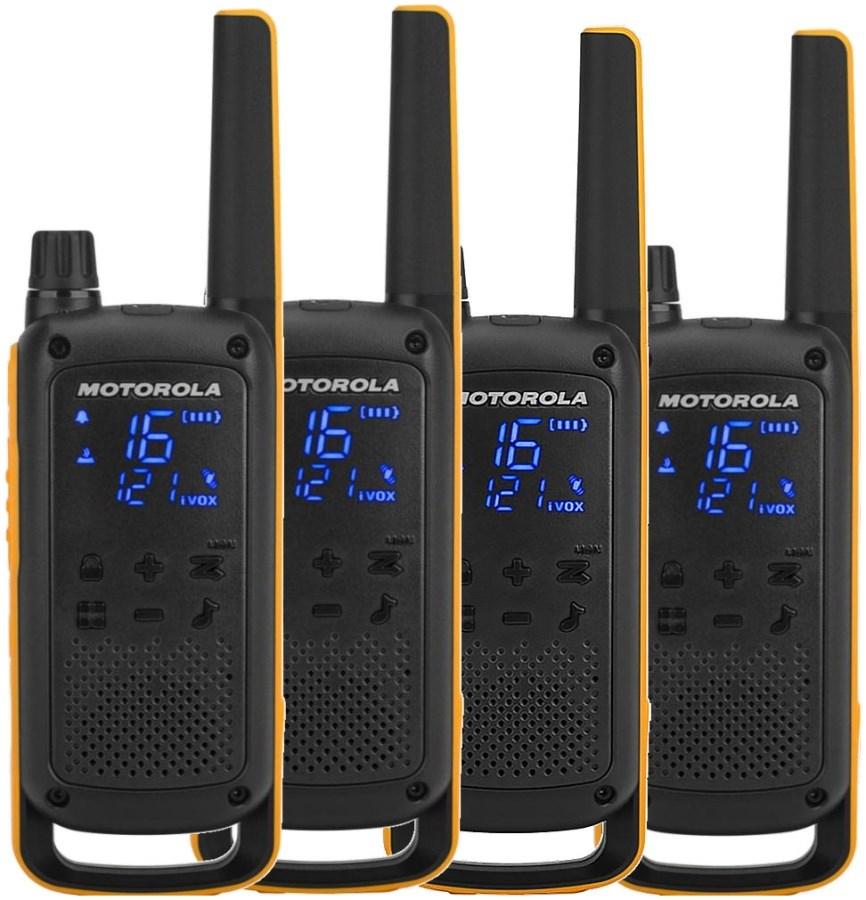 Motorola Talkabout T82 Extreme Quad Pack walkie talkie-sæt 16 kanaler sort/orange