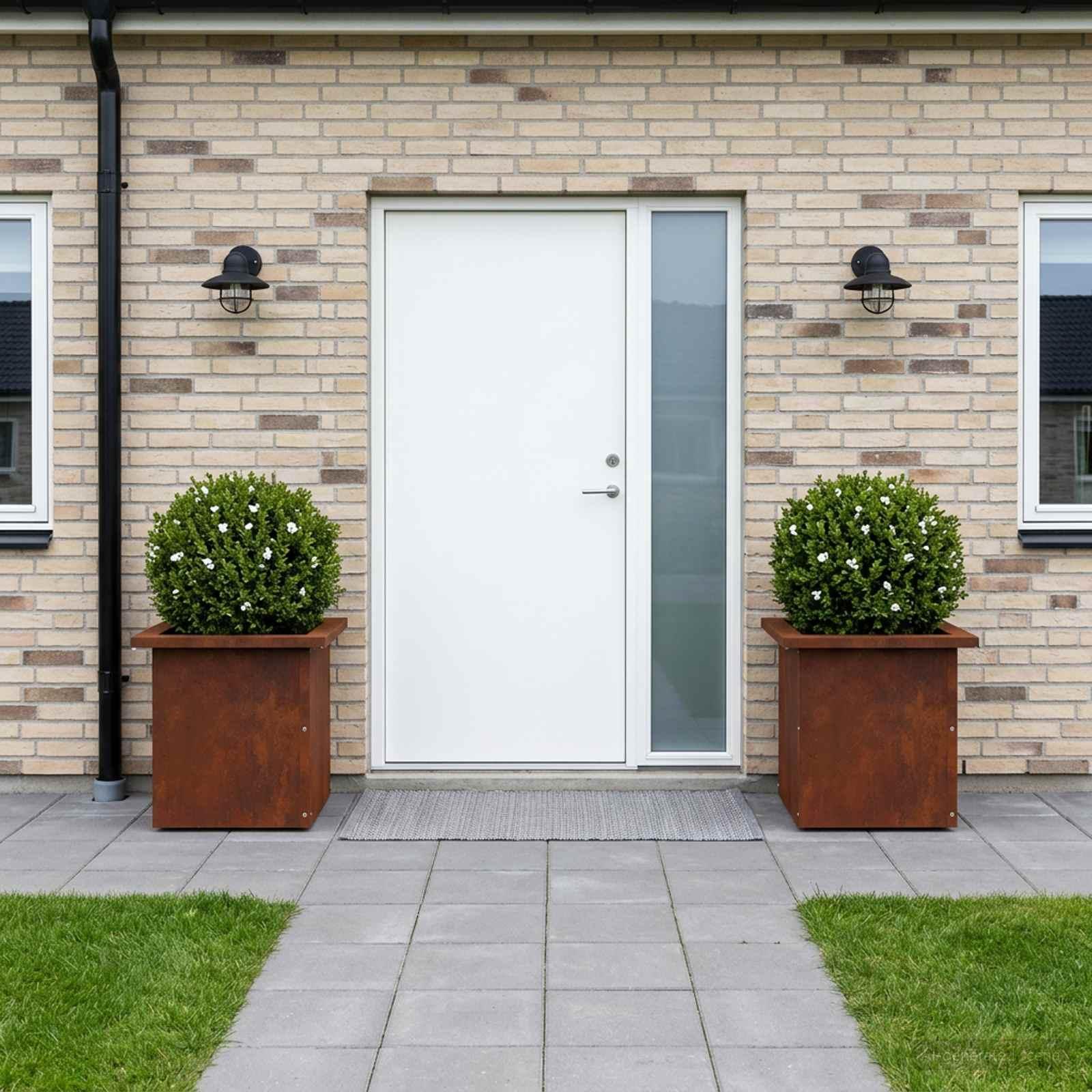vidaXL Plantekasse med LED 2 stk. Rusten 30 x 30 x 30 cm Cortenstål