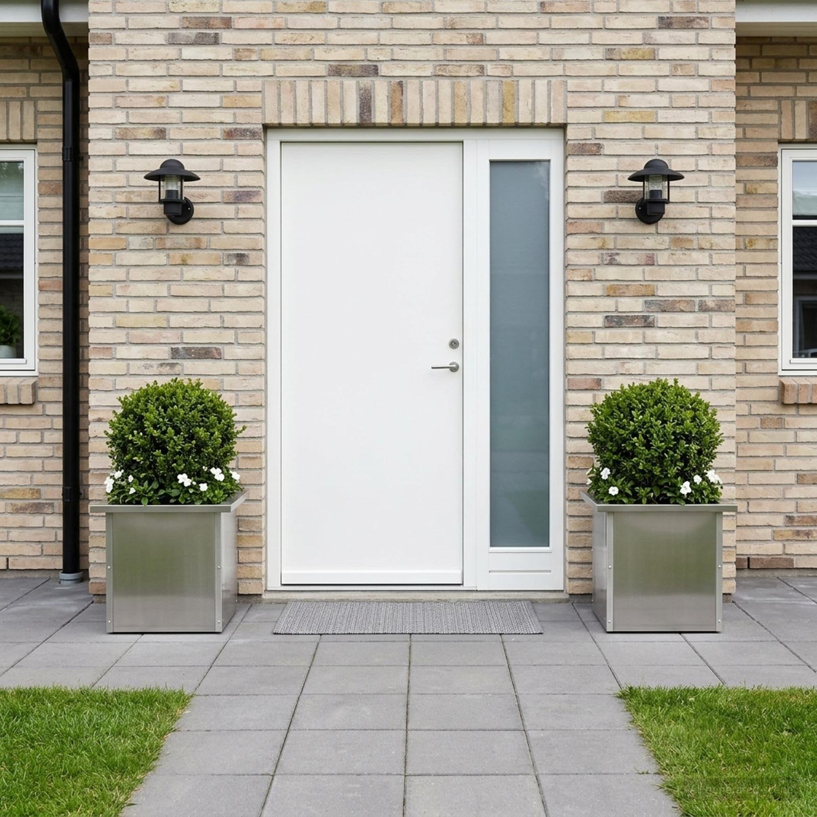 vidaXL Plantekasse med LED 2 stk. Sølv 30 x 30 x 30 cm Rustfrit stål