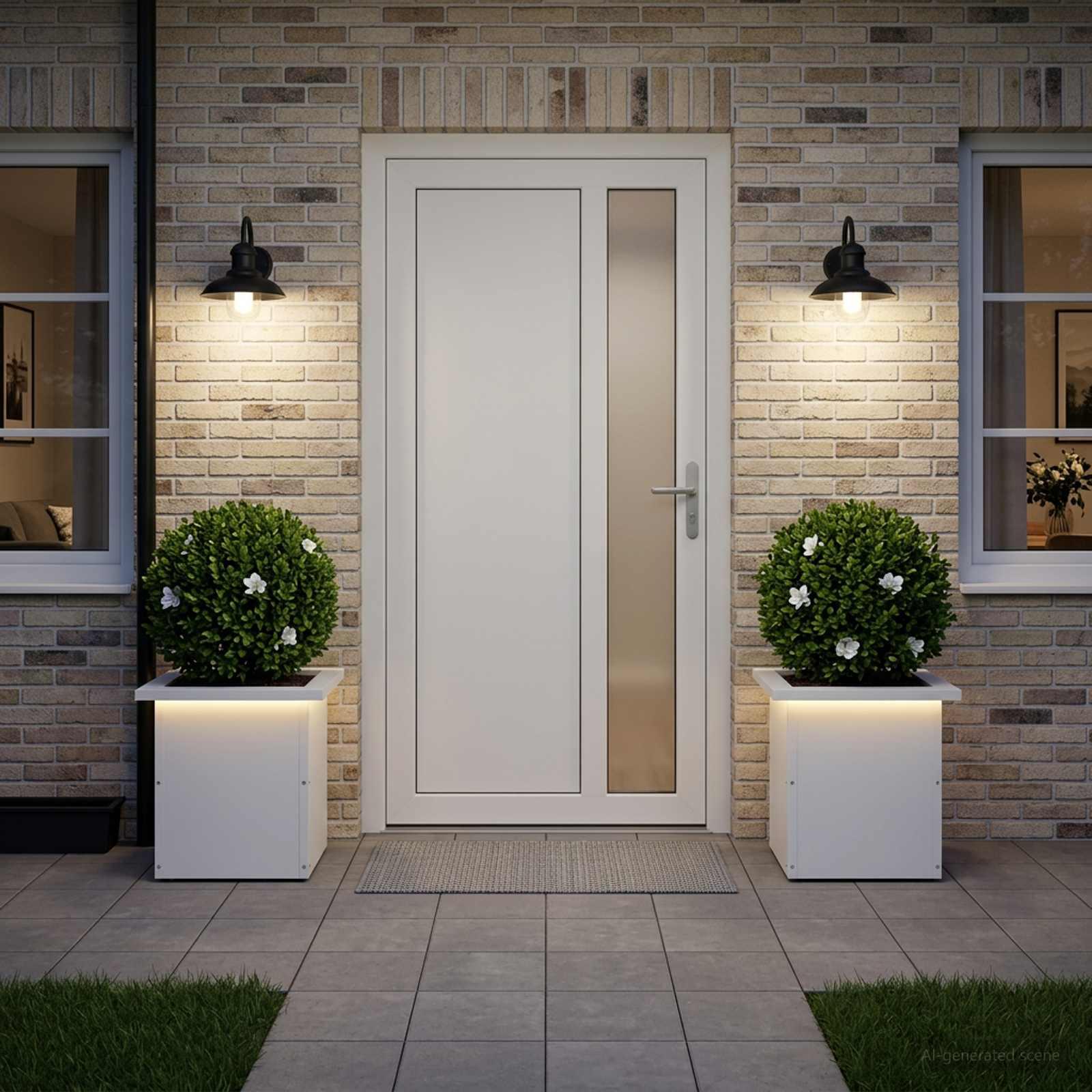 vidaXL Plantekasse med LED 2 stk. Hvid 30 x 30 x 30 cm Stål
