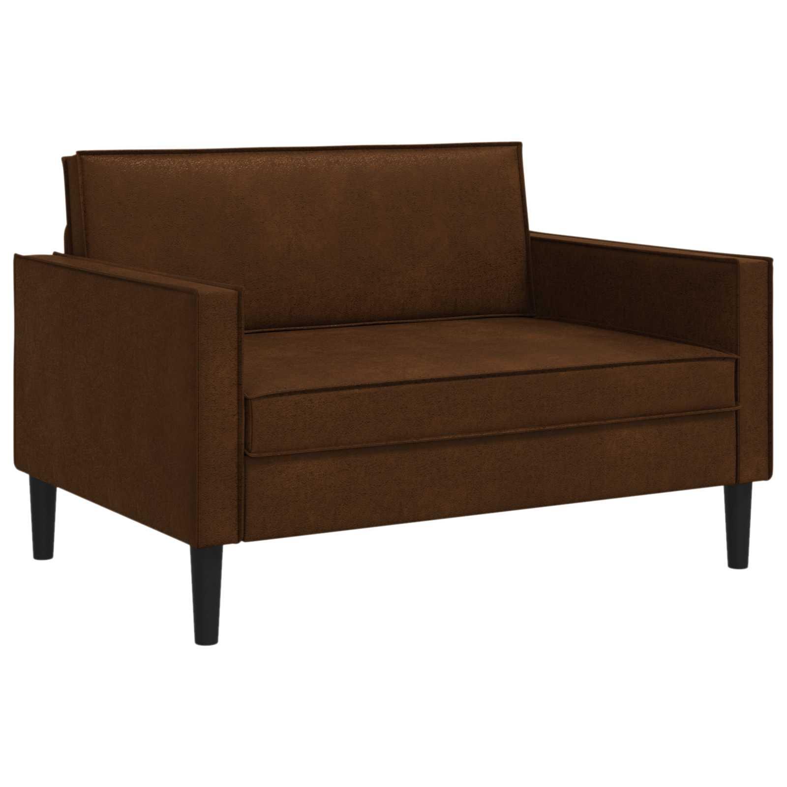 XXL lænestol i brun faux suede læder med armlæn