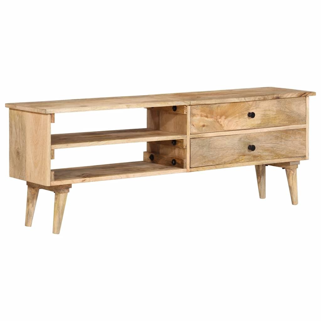 Tv-bord i massivt mangotræ - 140 × 30 × 50 cm med skuffer