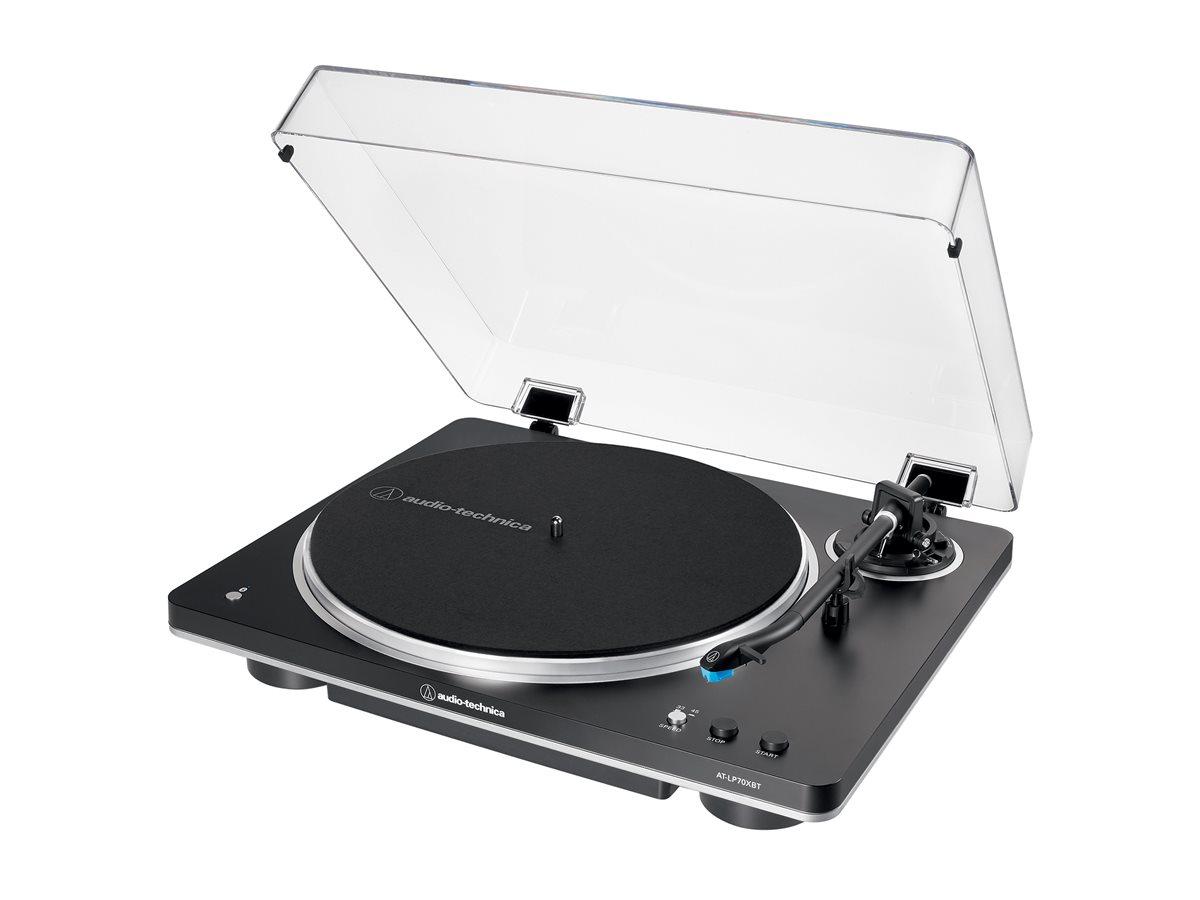 Audio-Technica AT-LP70XBT, Bæltedrevet pladespiller, Fuld automatisk, Sort, Sølv, Kilerem, Aluminium, 33 1/3,45 rpm