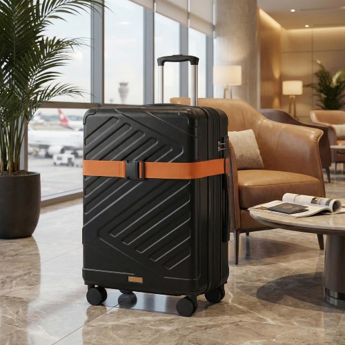 Stor hardcase kuffert 75 cm udvidelig med TSA-lås og 4 dobbelte spinnerhjul - sort