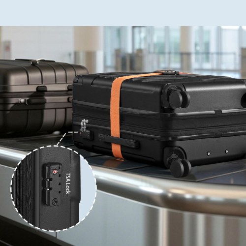 Stor hardcase kuffert 75 cm udvidelig med TSA-lås og 4 dobbelte spinnerhjul - sort