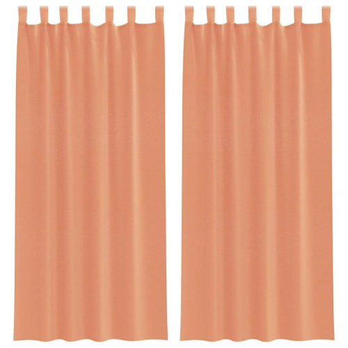 Voilegardiner med løkker 2 stk. 140 x 225 cm - terracotta