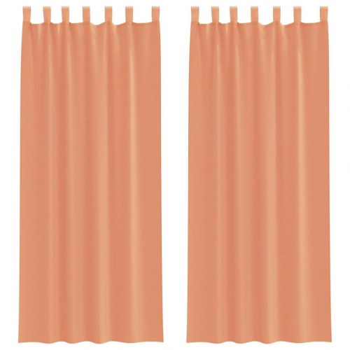 Voile-gardiner med løkker 2 stk. 140 x 260 cm - terracotta