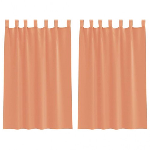 Voilegardiner med løkker 2 stk. 140 x 175 cm - terracotta
