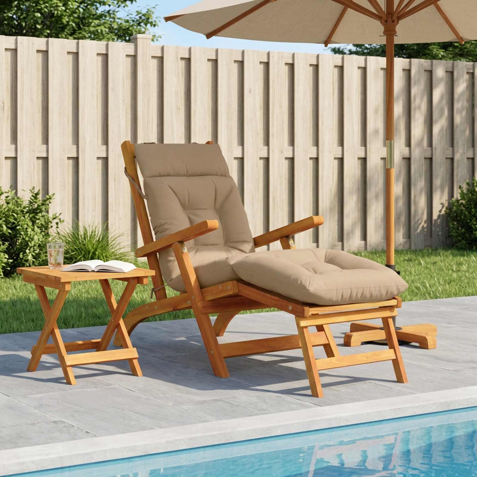 Solsengspude VIANEN sandfarvet 200 x 60 x 8 cm