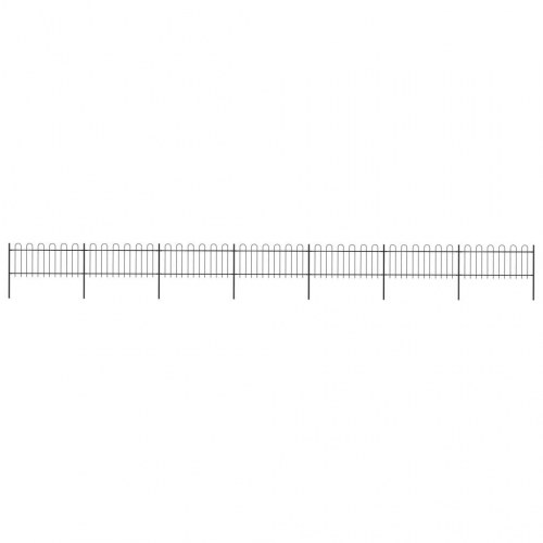 Havehegn med bøjleop stål 1248x80 cm sort