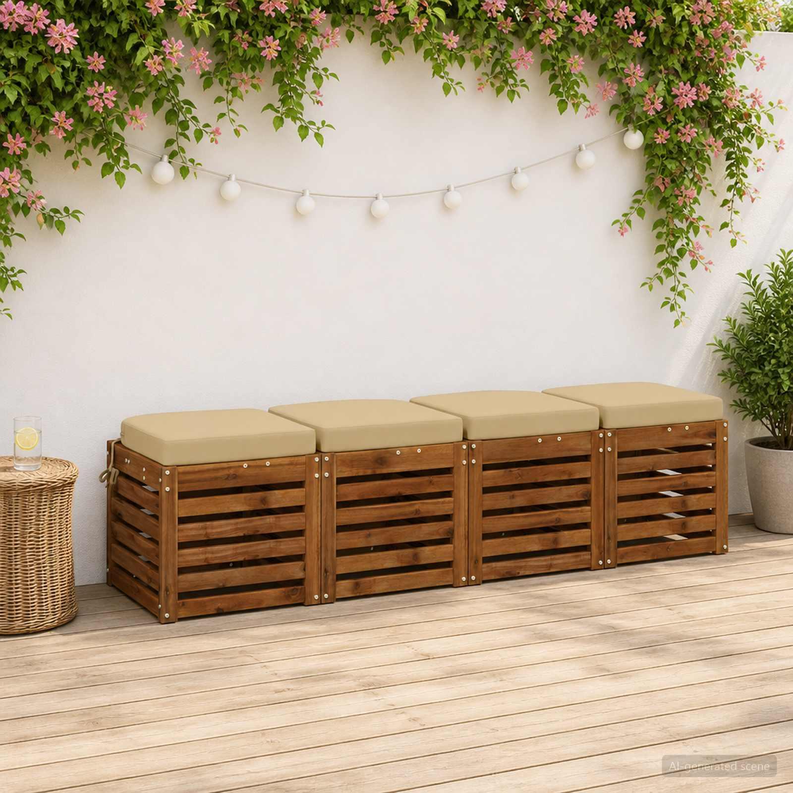 4-delt SOEST sædepuder 4 stk i beige polyester