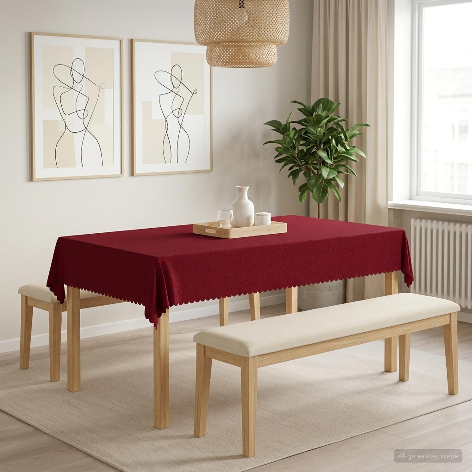 Bordklæde rektangulær vinrød 140 x 260 cm