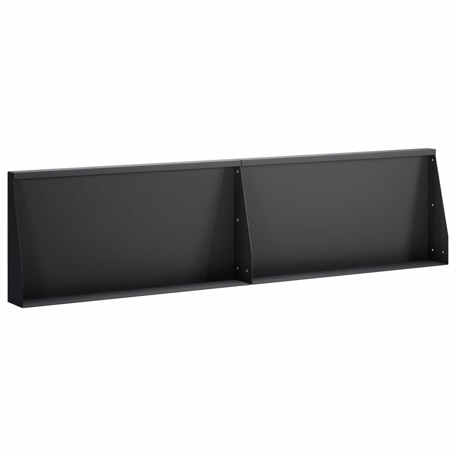 Støttemur i stål 2 stk. 80 x 12 x 40 cm sort
