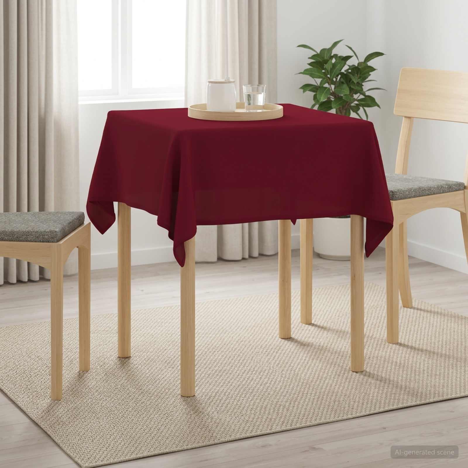 Bordklæde firkantet vinrød 140 x 140 cm i polyester