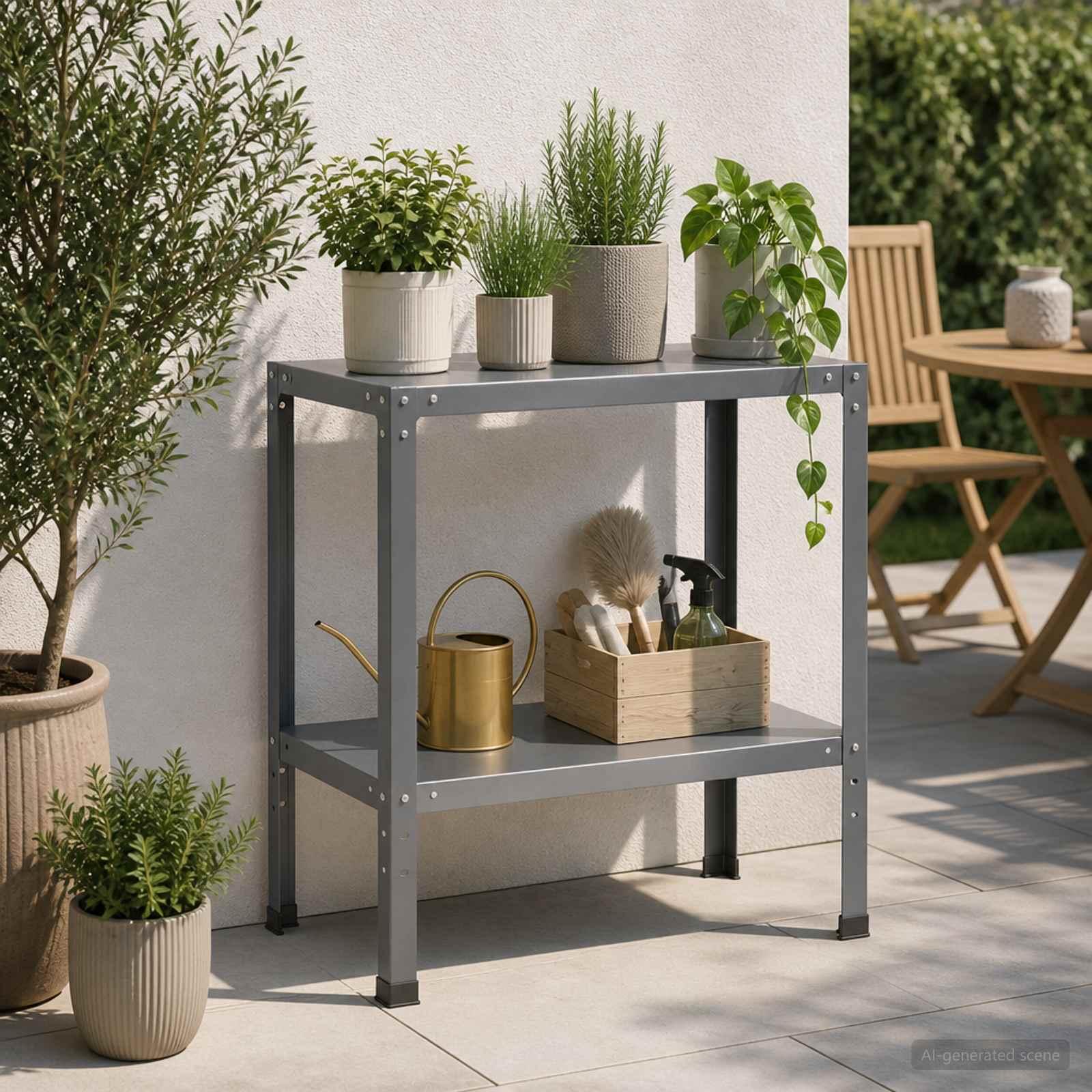 Plantebord 60 x 40 x 80 cm i pulverlakeret stål - antracit