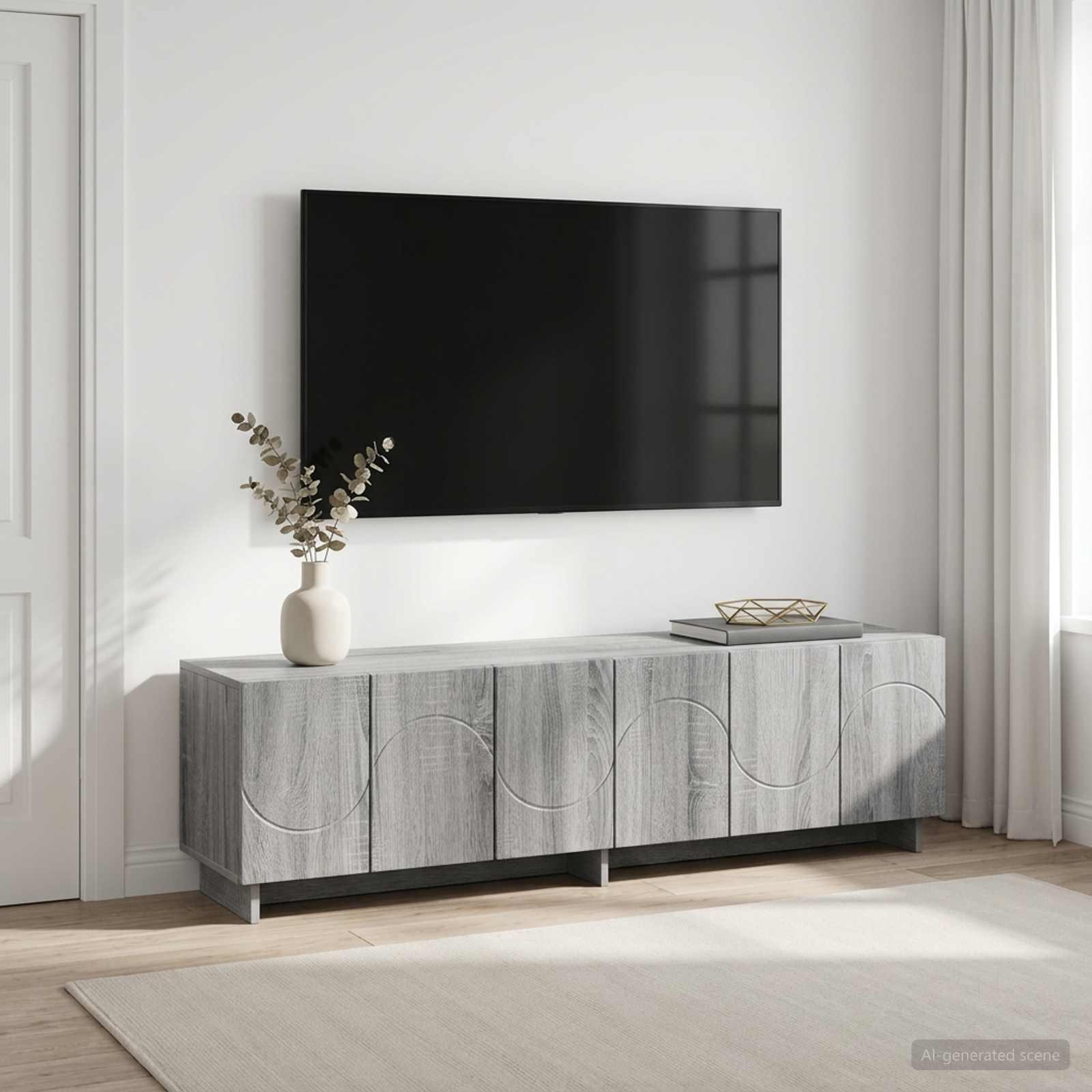TV-bord 140 x 34,5 x 40 cm i grå Sonoma konstrueret træ